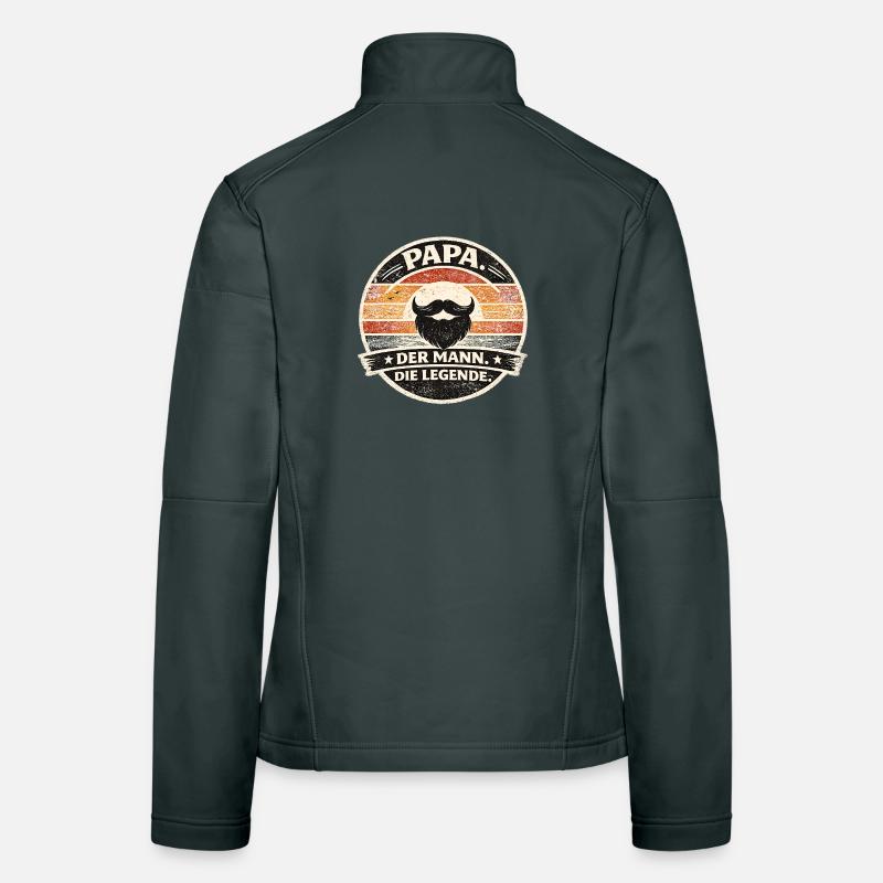 Dad Legend Retro Beard Badge Women's Softshell Jacket