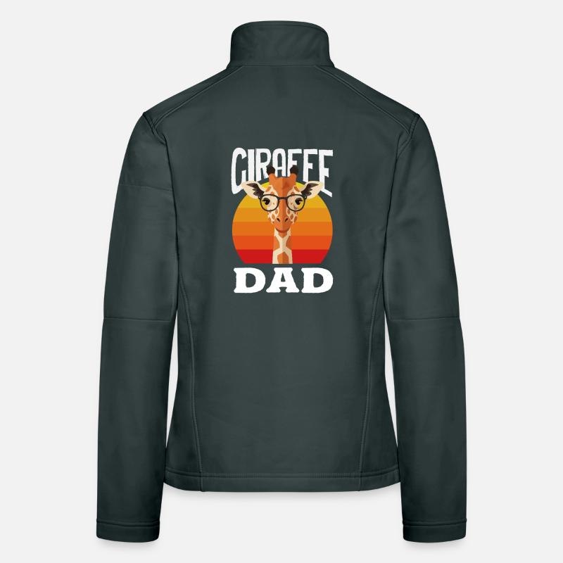 Coole Giraffe Papa Brille Retro Frauen Softshelljacke