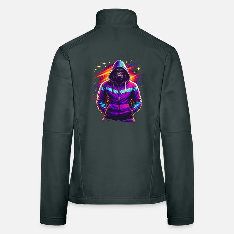 Neon Gorilla 80s Retro Style Women's Softshell Jacket