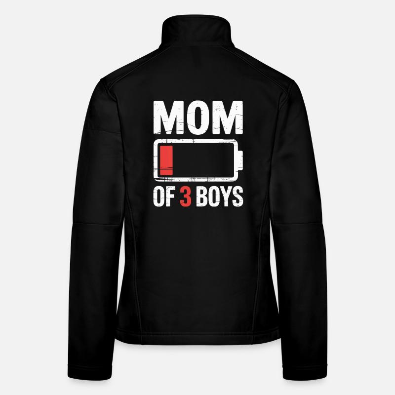 Maman de 3 garçons Batterie faible Veste en tissu softshell Femme
