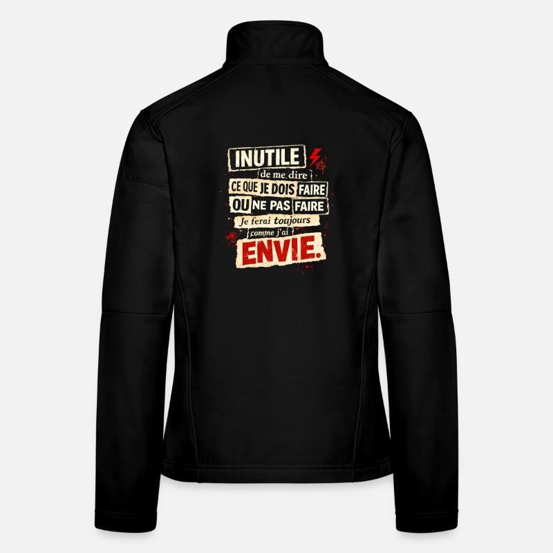 Rebellischer Neid – typografisches Poster Frauen Softshelljacke