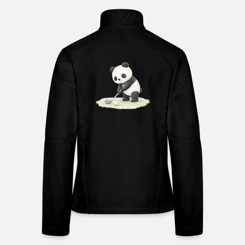 Illustration de panda jouant au golf Veste en tissu softshell Femme