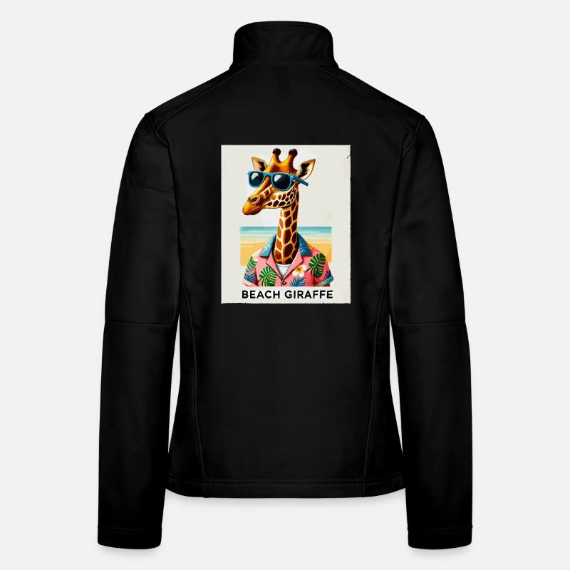 Girafe de plage avec lunettes de soleil Veste en tissu softshell Femme