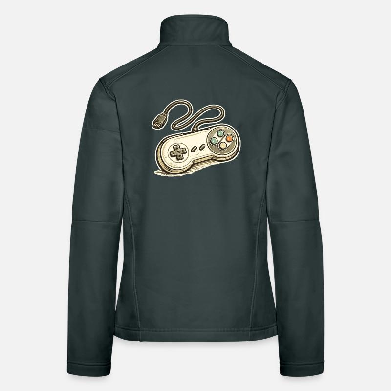 Graphismes rétro de manette de jeu Veste en tissu softshell Femme
