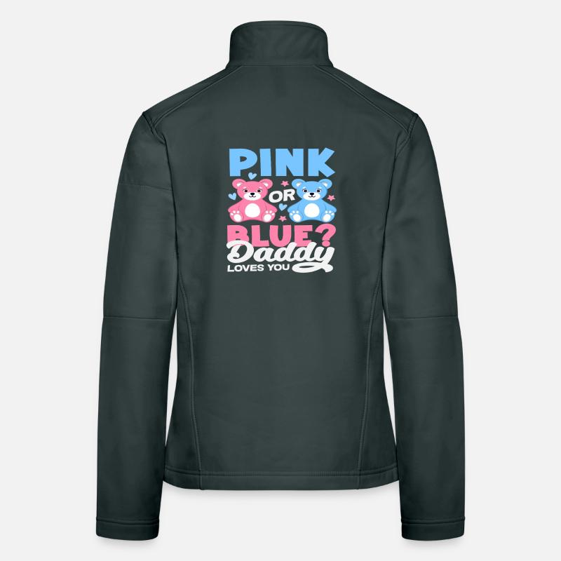 Pink Oder Blau Papa Liebt Dich Bär Frauen Softshelljacke