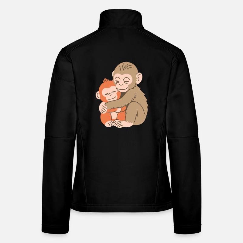 Duo de Singes Câlins Veste en tissu softshell Femme