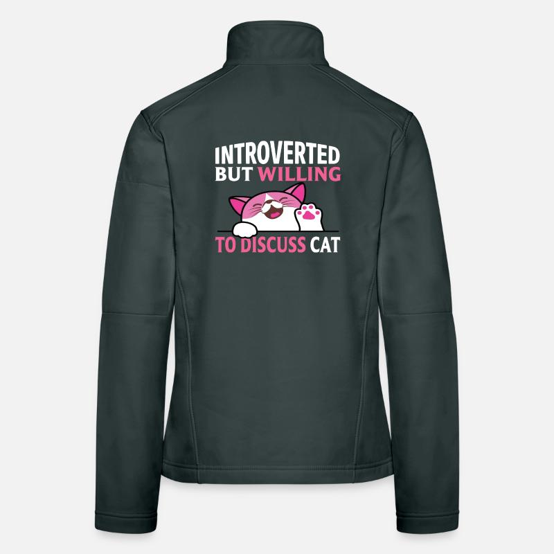 Introverted cat discussion Women's Softshell Jacket