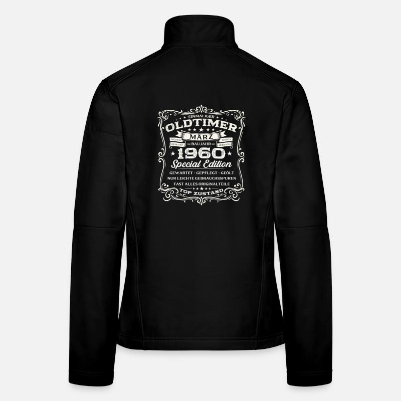 66. Geburtstag Geschenk Mann Oldtimer März 1960 Frauen Softshelljacke