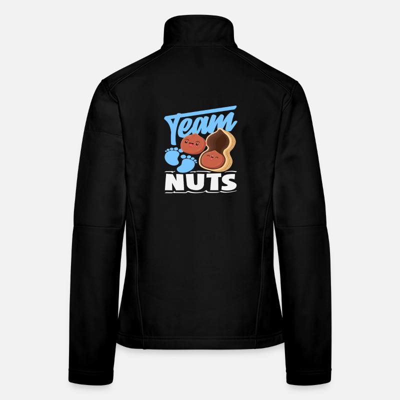 Team Nuts Funny Gender Reveal Boy Women's Softshell Jacket
