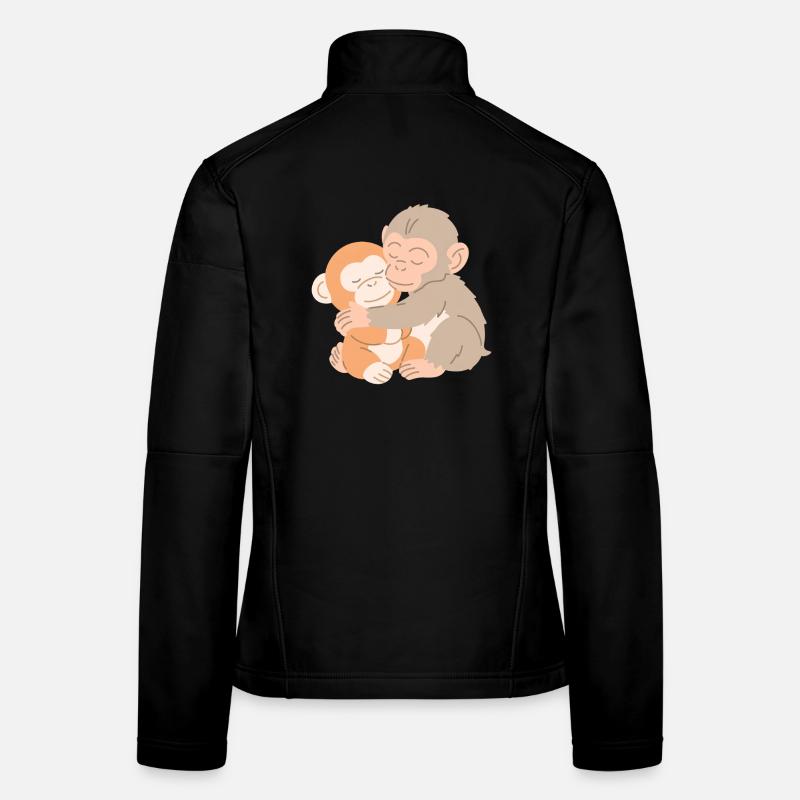 Câlins de singes s’embrassent Veste en tissu softshell Femme