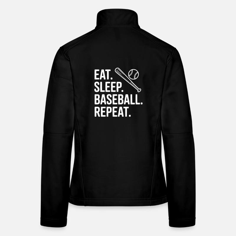 Mange. Dors. Baseball. Répétez. Veste en tissu softshell Femme