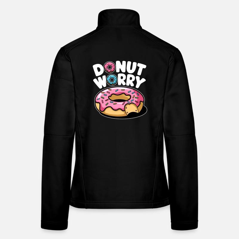 Donut Worry Donut Doux Drôle Drôle Veste en tissu softshell Femme