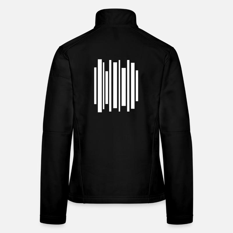 Minimal Stripes Barcode-Mosaik Frauen Softshelljacke