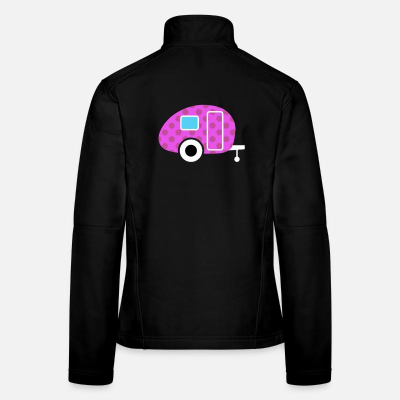 Caravan Wohnwagen Van Life Dots Punkte Muster Frauen Softshelljacke