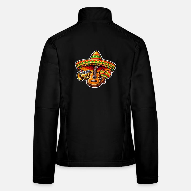 Fiesta Ukulele Sombrero Design Women's Softshell Jacket