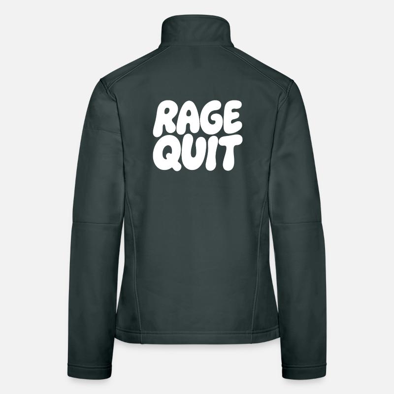 Rage Quit Bubble Font Women's Softshell Jacket
