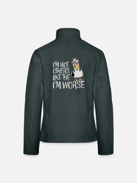 Mouette folle, je ne suis pas comme les autres, je suis pire - Veste en tissu softshell Femme - noir - Dos