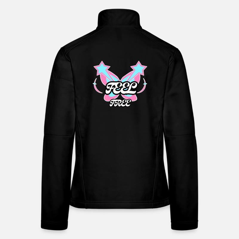 Feel Free Butterfly Emblem - Frauen Softshelljacke - Schwarz
