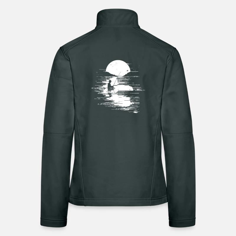 Fischen Grafik Frauen Softshelljacke
