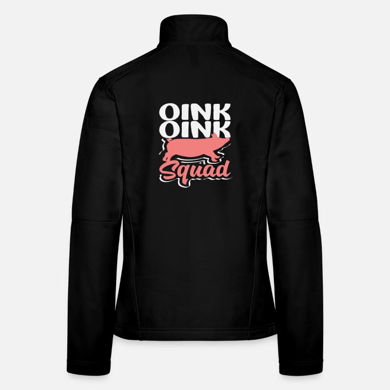 Oink Oink Squad Schwein Silhouette Team Crew Frauen Softshelljacke