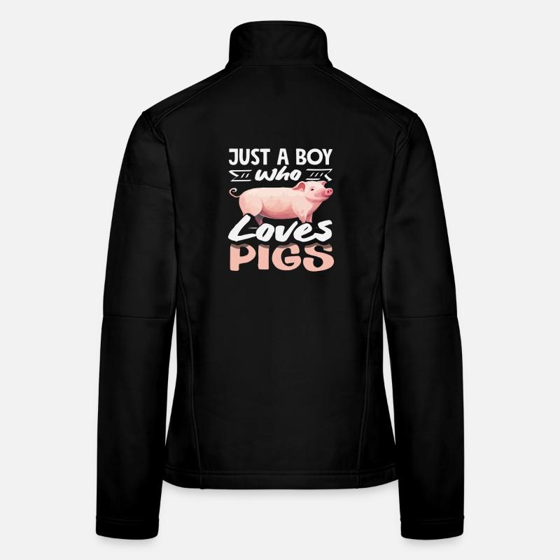 Just a boy who loves pigs farm Women's Softshell Jacket