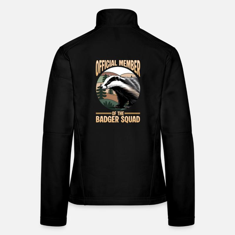 Funny Animal Badger Women's Softshell Jacket
