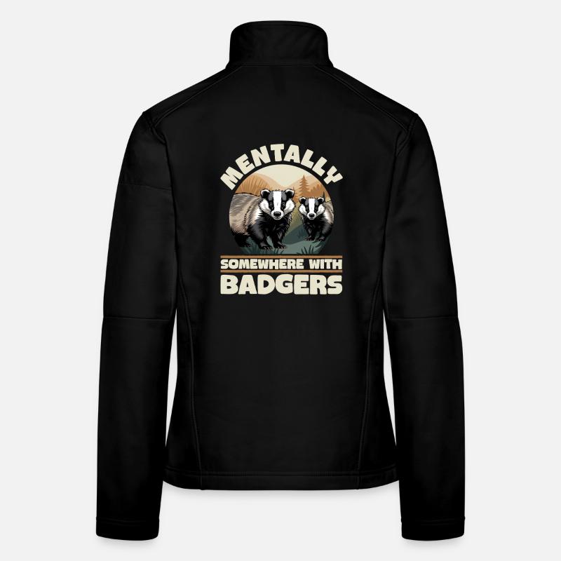 Funny Animal Badger Women's Softshell Jacket
