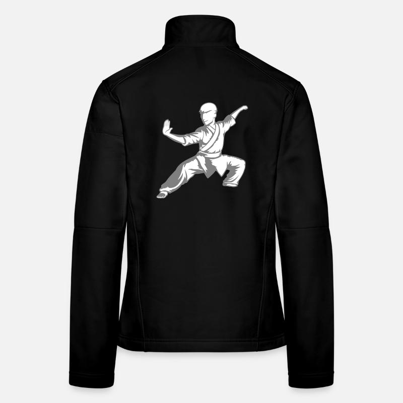 Kung Fu Fighter Martial Arts Action Pose Attack Women's Softshell Jacket