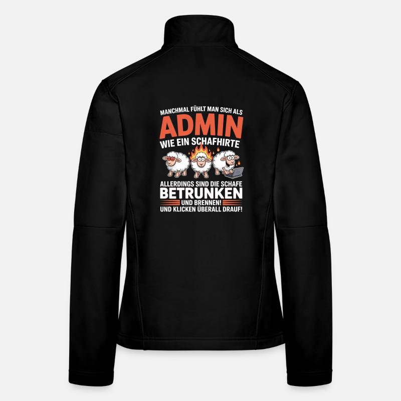 Admin Schafhirte Chaos Cartoon Frauen Softshelljacke