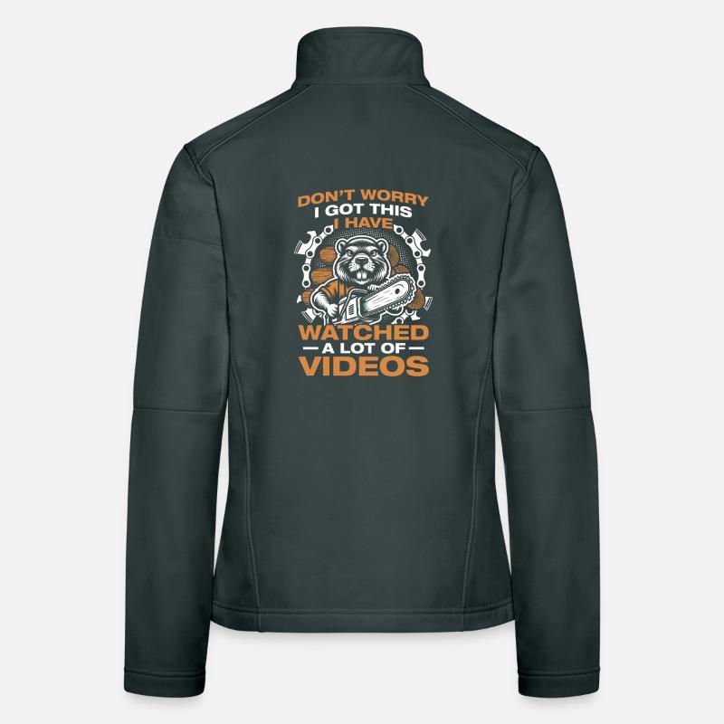 I got this wood making chainsaw lumberjack Women's Softshell Jacket