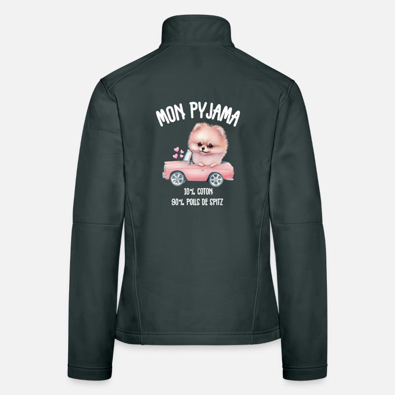 Pyjama Chien Spitz Poméranie Drôle Veste en tissu softshell Femme