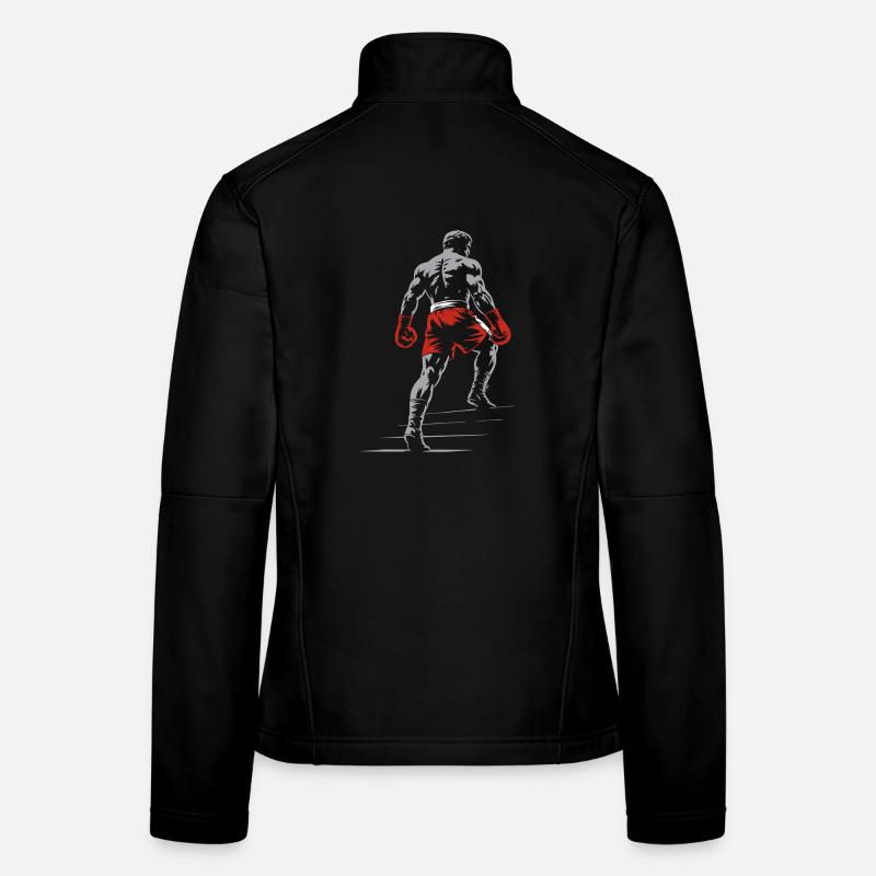 Boxer in Boxing Gloves Women's Softshell Jacket