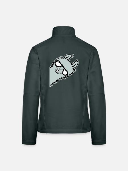llama lying smug glasses nerd funny animal - Women's Softshell Jacket - mouse grey - Back