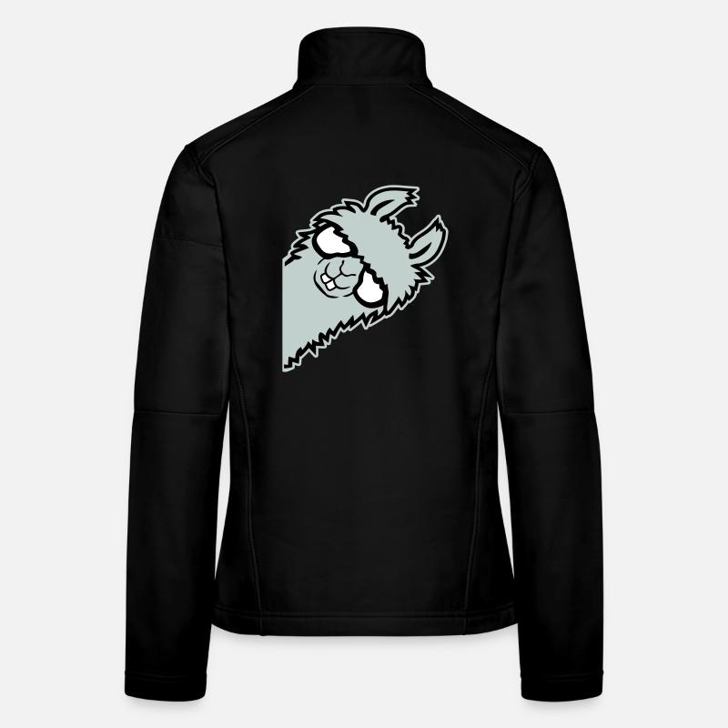 llama lying smug glasses nerd funny animal Women's Softshell Jacket