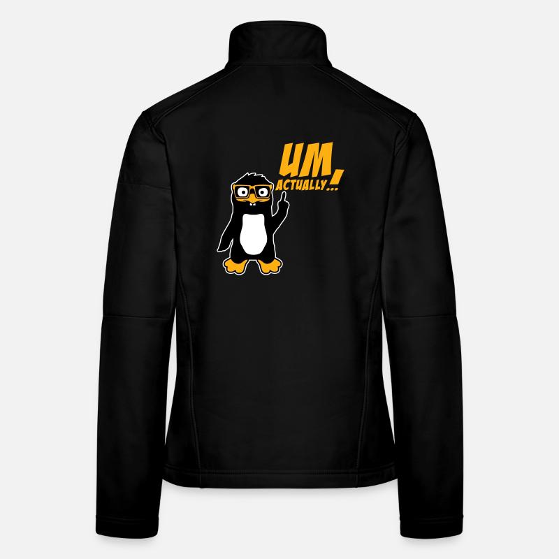 Pinguin Um Actually Lustig Nerd Klugscheißer Logo Frauen Softshelljacke