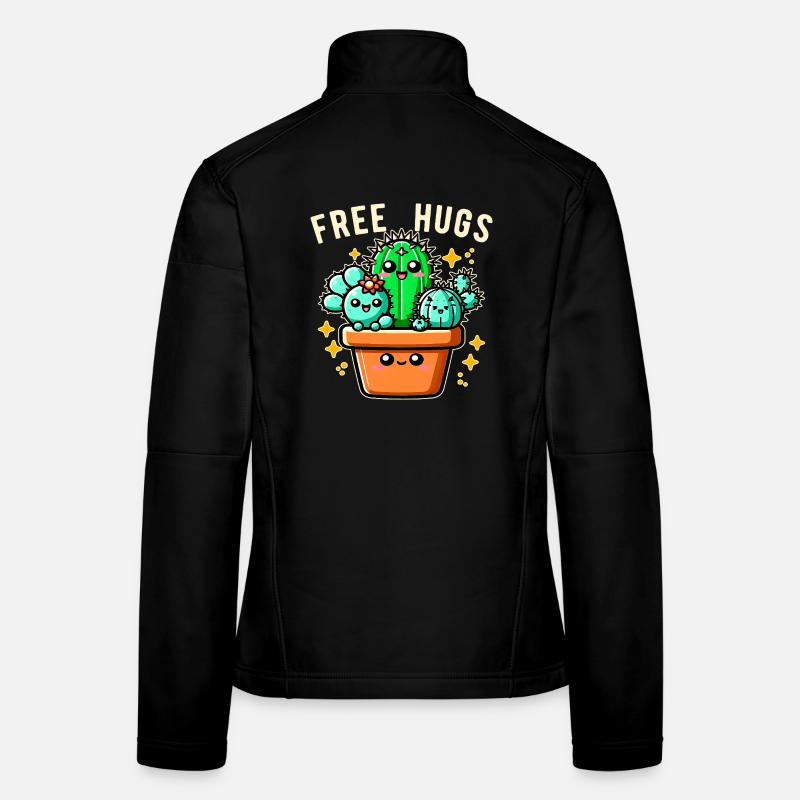 Câlins gratuits Amis cactus Câlins gratuits Drôles Veste en tissu softshell Femme