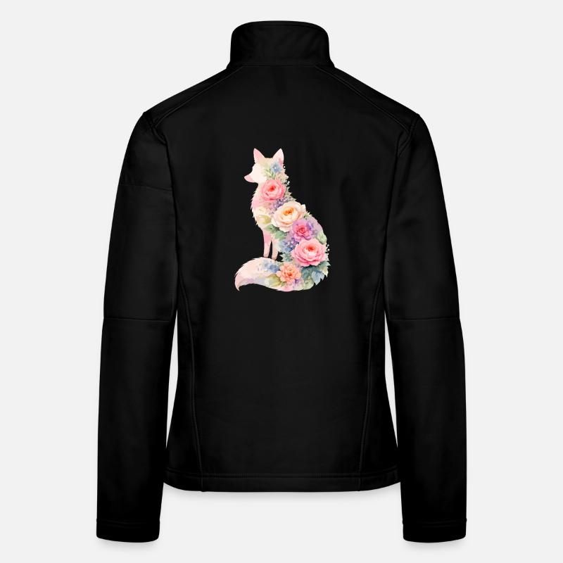 Silhouette florale pastel Fox Veste en tissu softshell Femme