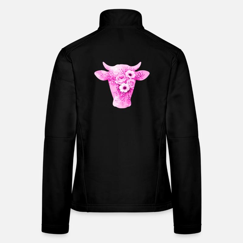 Fleurs en forme de vache Veste en tissu softshell Femme
