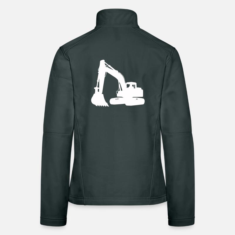 Excavator silhouette for building design Women's Softshell Jacket