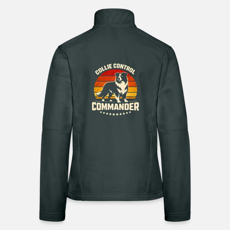 Collie Kommando | Border Collie Retro Frauen Softshelljacke