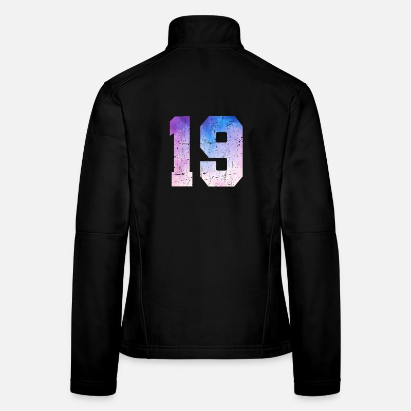 numéro 19 – Cadeau anniversaire 19 ans Veste en tissu softshell Femme