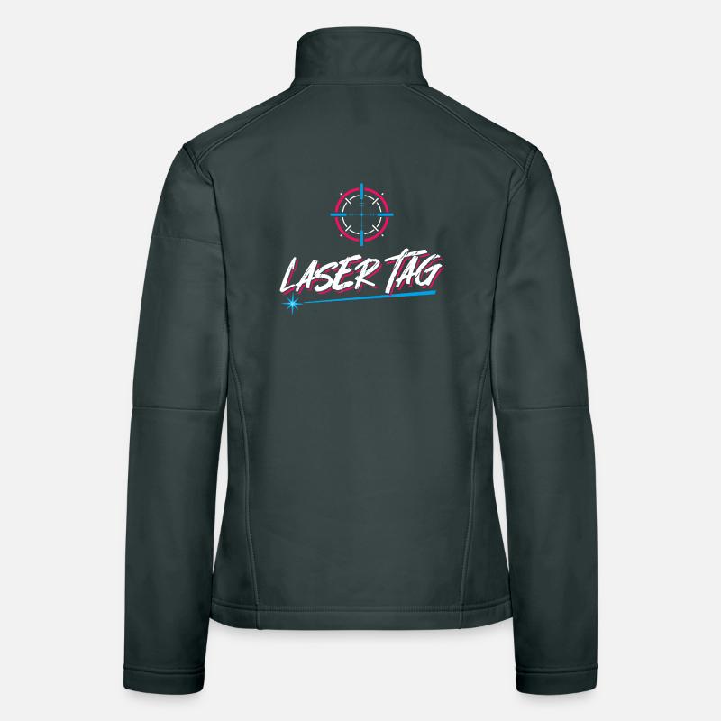 Retro Laser Tag Neon Gaming Design Frauen Softshelljacke