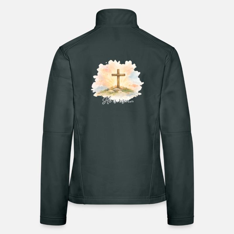 Resurrection He is Risen Easter Jesus Women's Softshell Jacket