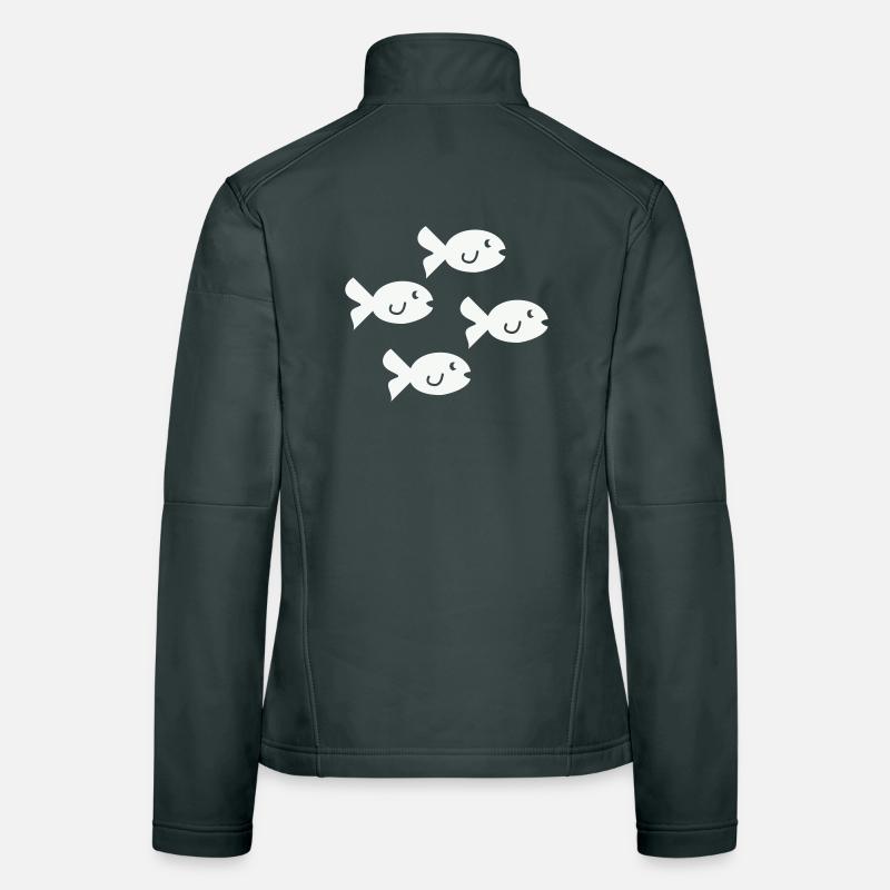 Quatre petits poissons amicaux Veste en tissu softshell Femme