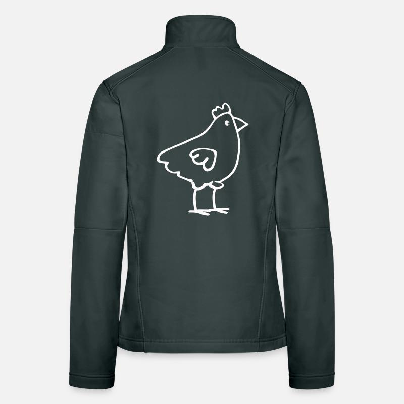 Minimalist chicken line drawing Women's Softshell Jacket