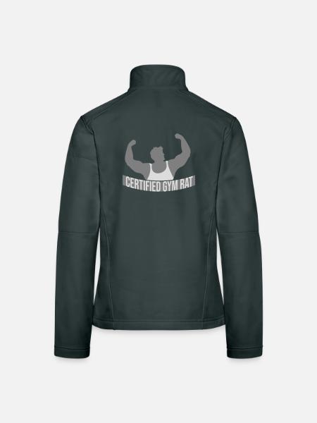 Diction drôle d’entraînement de fitness certifiée Gym Rat - Veste en tissu softshell Femme - noir - Dos