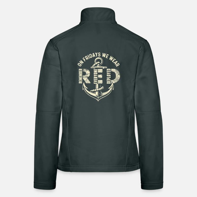 On Fridays We Wear Red Remember Deployed Women's Softshell Jacket