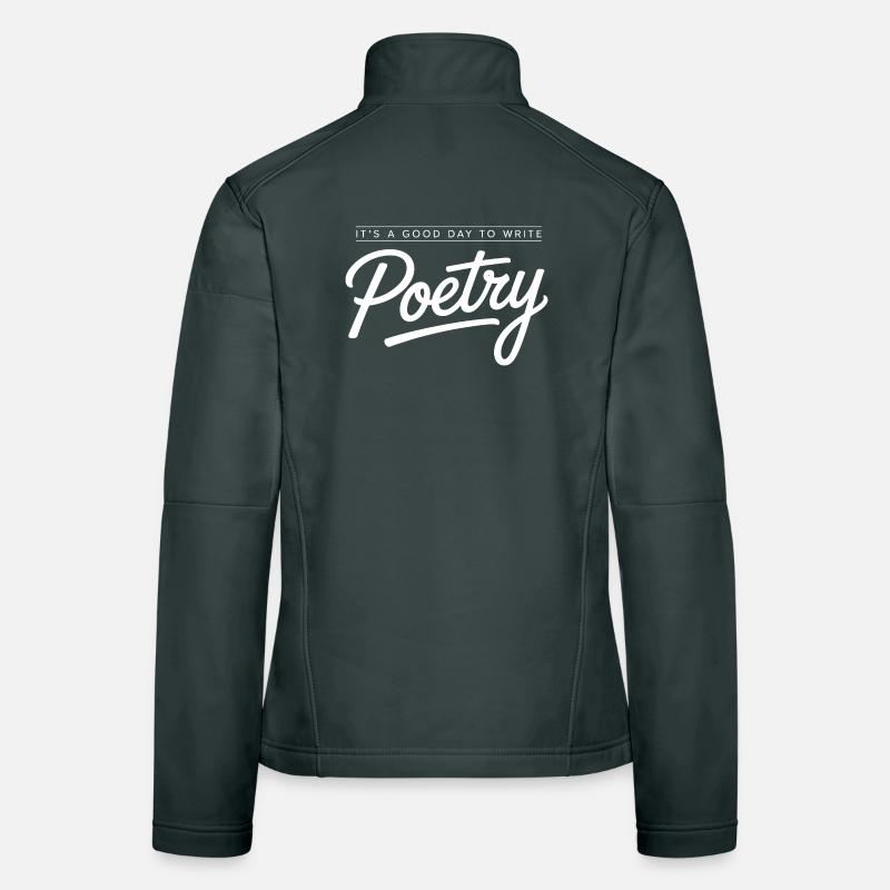 Poetry Script Monochrome Tee Women's Softshell Jacket