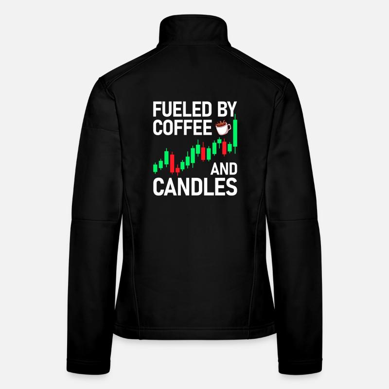 Café et bougies Marché boursier Trader en bourse Veste en tissu softshell Femme