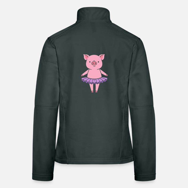 Petit cochon mignon en tutu Veste en tissu softshell Femme